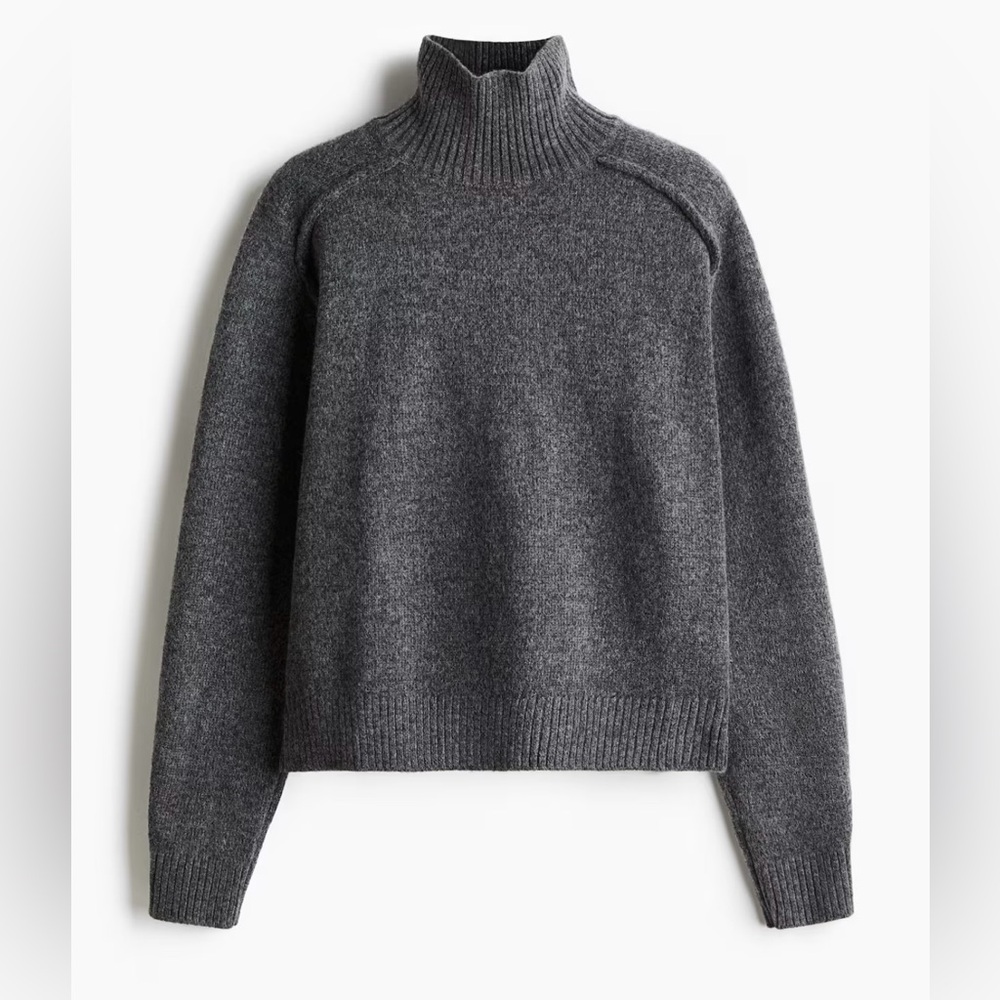 NWT H&M Mock turtleneck sweater size small gray